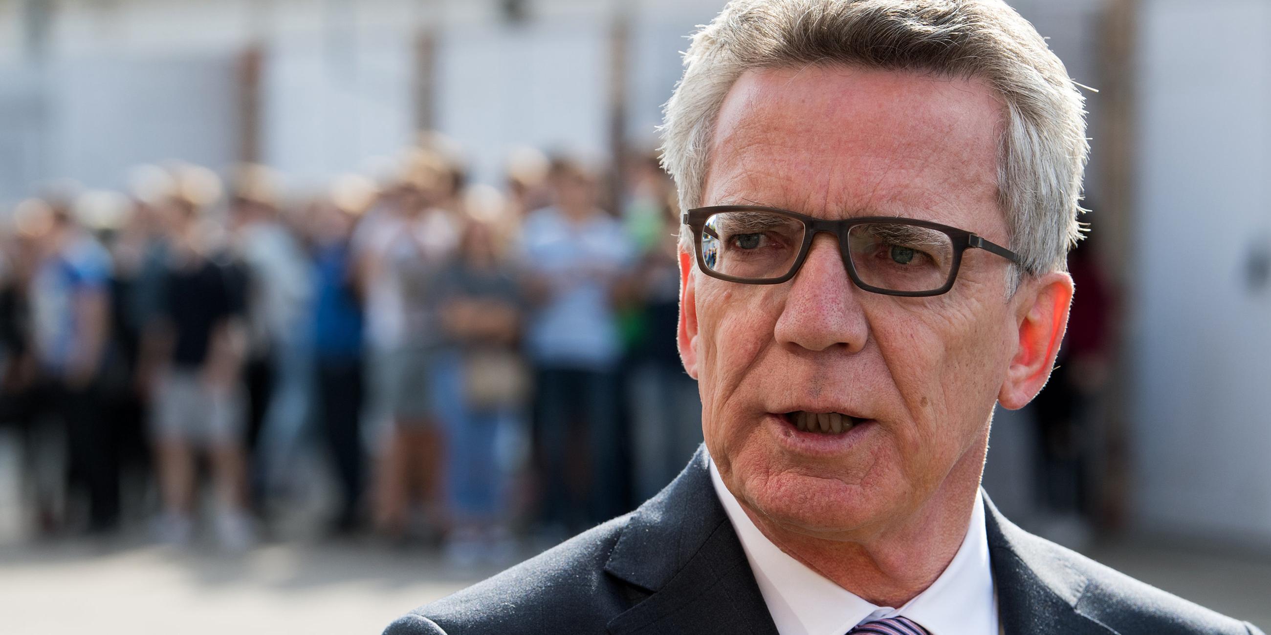Archiv: Thomas de Maizière am 4.9.2017 in Berlin-Hohenschönhausen