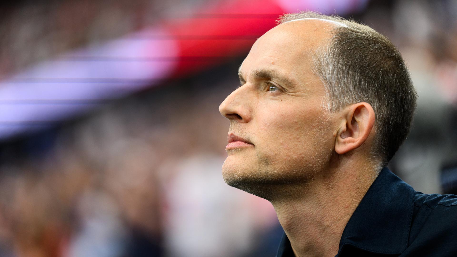 Trainer Thomas Tuchel beim WM-Gruppenspiel England gegen Kroatien.