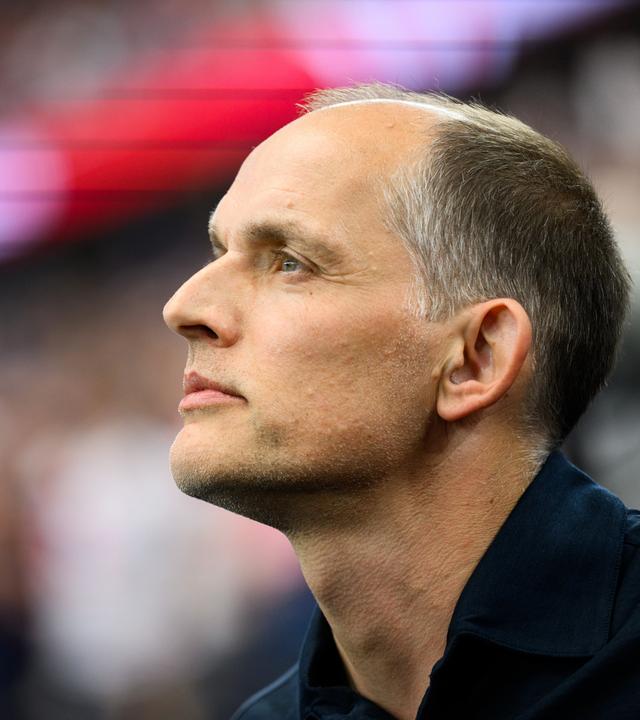 Trainer Thomas Tuchel beim WM-Gruppenspiel England gegen Kroatien.
