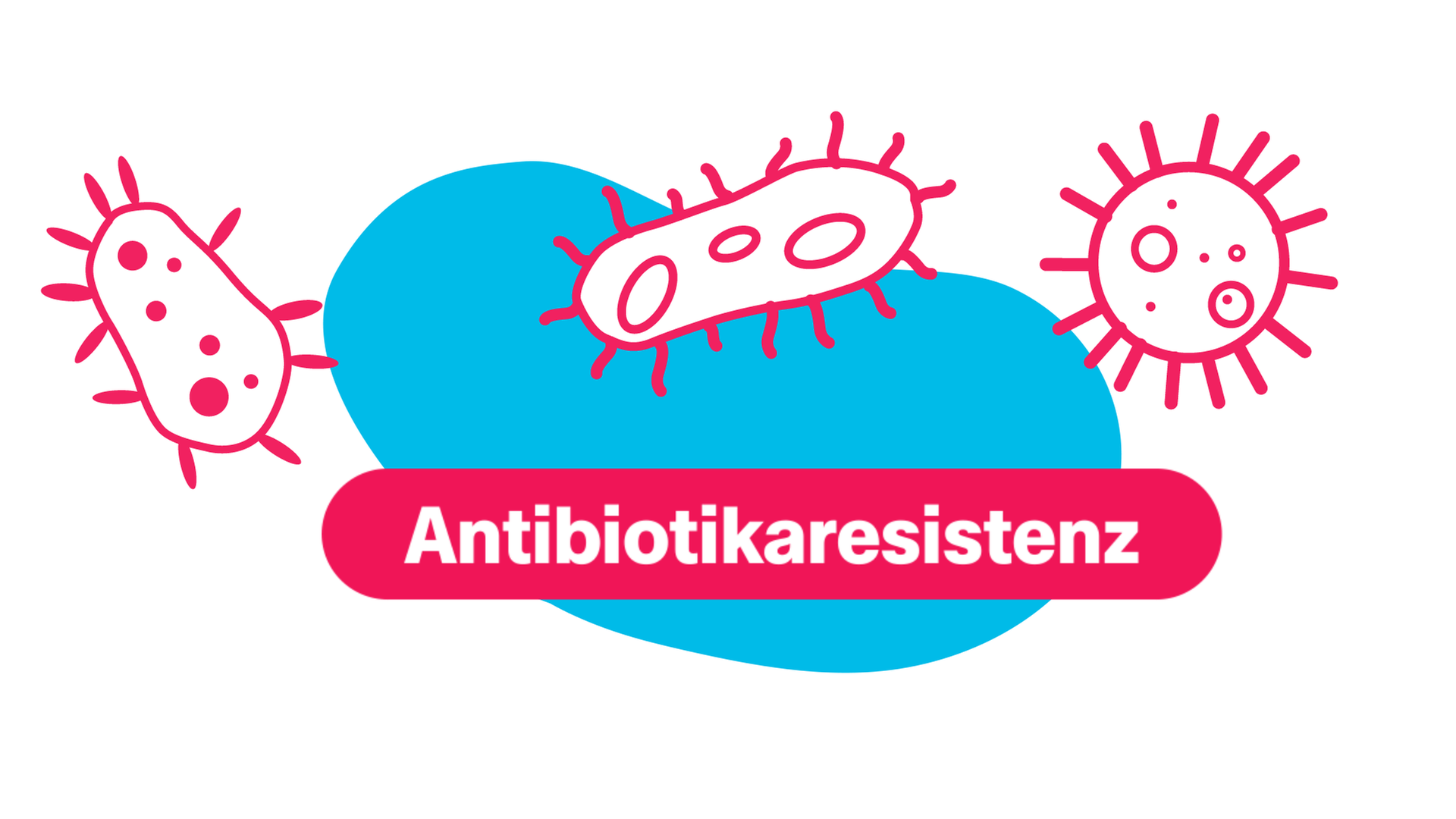 Bakterien und die Aufschrift "Antibiotikaresistenz" 