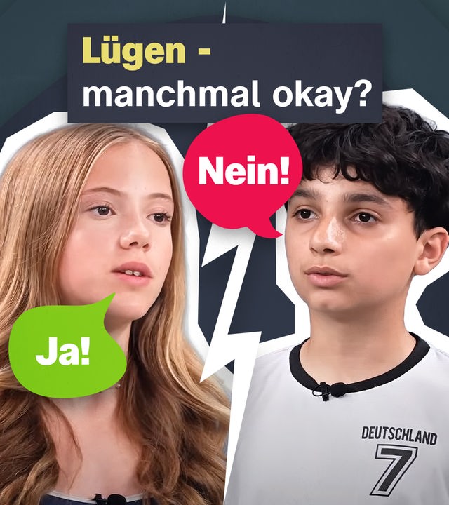 Junge und Mädchen mit Blitz dazwischen 