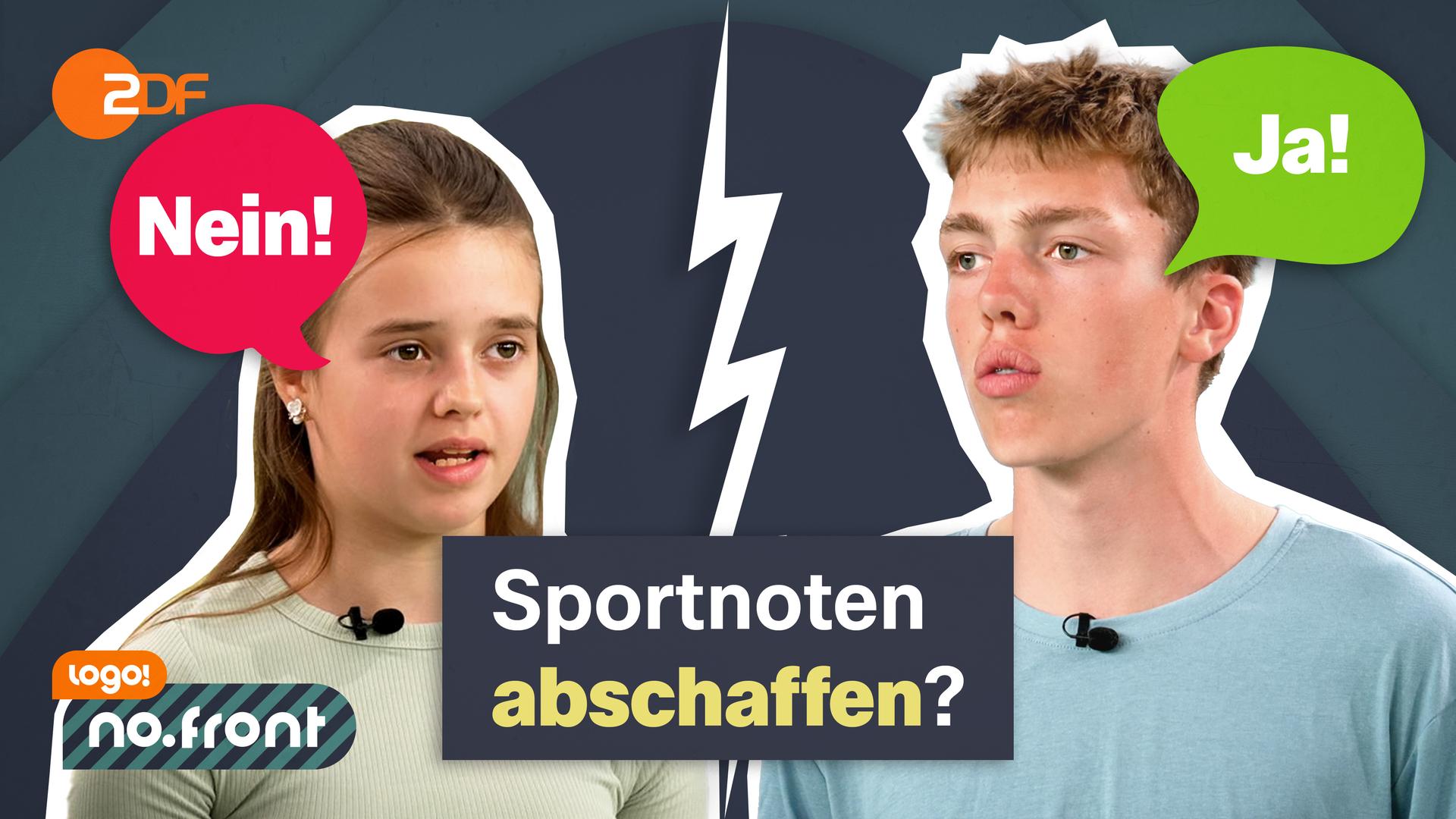 Junge und Mädchen mit Blitz dazwischen  