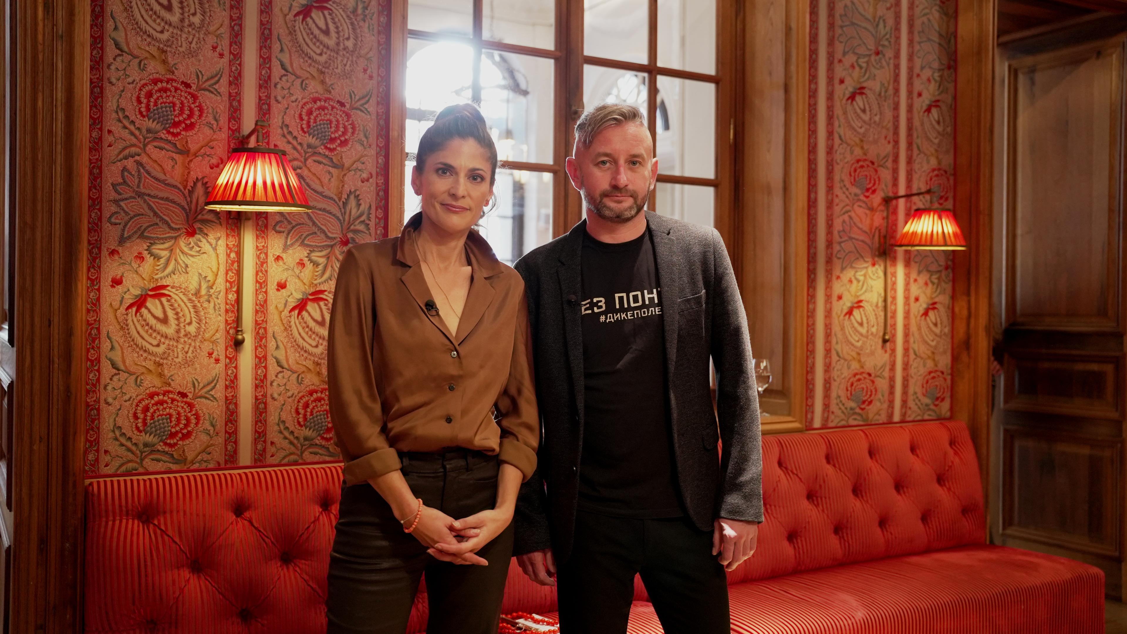 Katty Salié und der Schriftsteller Serhij Zhadan