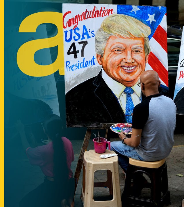 Gemalte Bilder von Trump