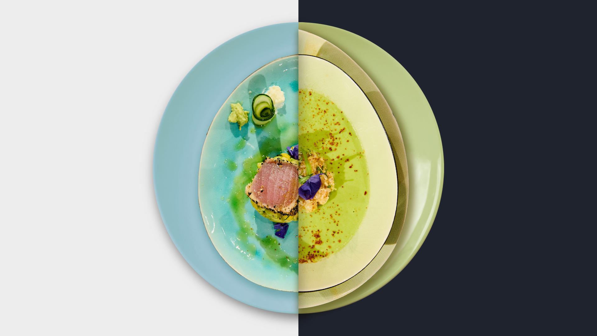 Thunfisch-Tataki vs. Zuckerschoten-Cremesuppe