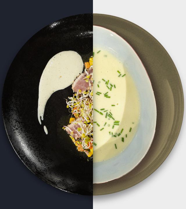 Thunfischfilet vs. Kartoffel-Wasabi-Suppe