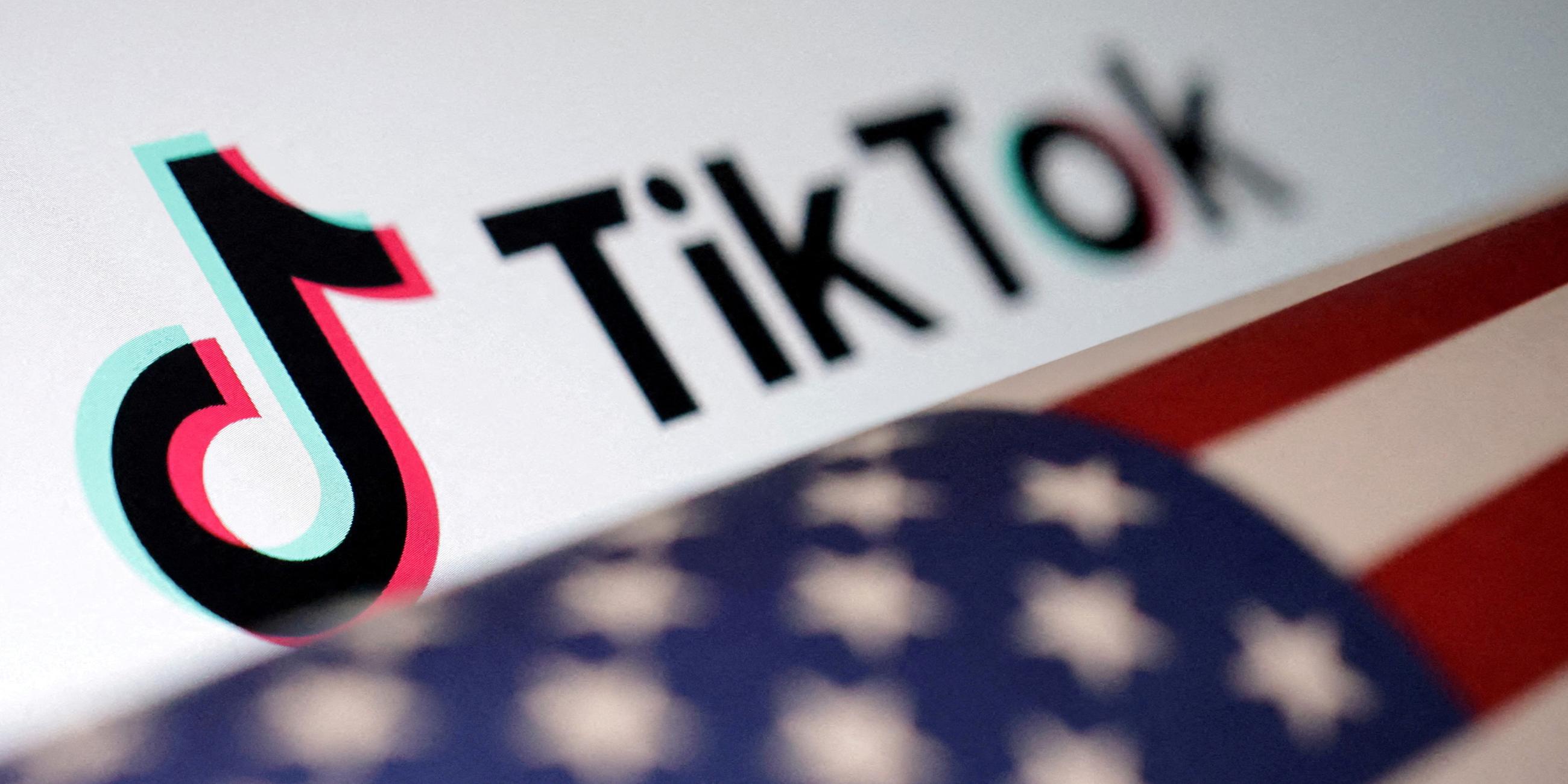 Illustration: TikTok-Logo und die US-Flagge 