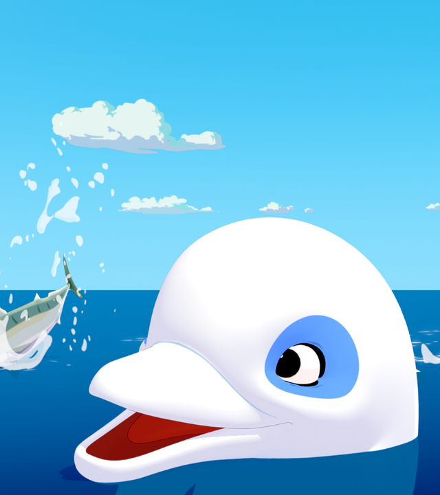 Zoom beobachtet einen Fisch im Wasser, der nach einem Sprung durch die Wasseroberfläche taucht.