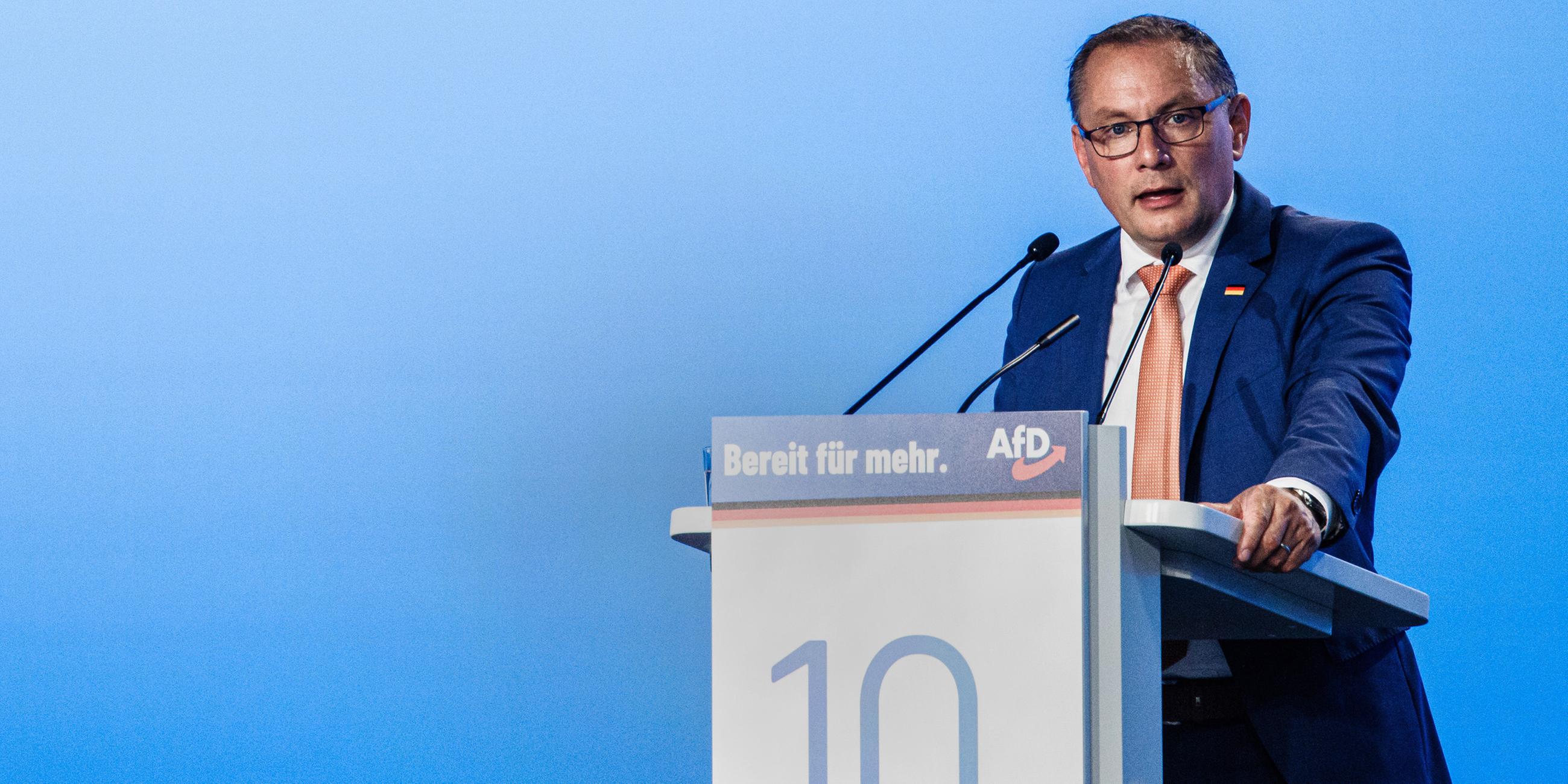 Tino Chrupalla am 28.07.2023 in Magdeburg.