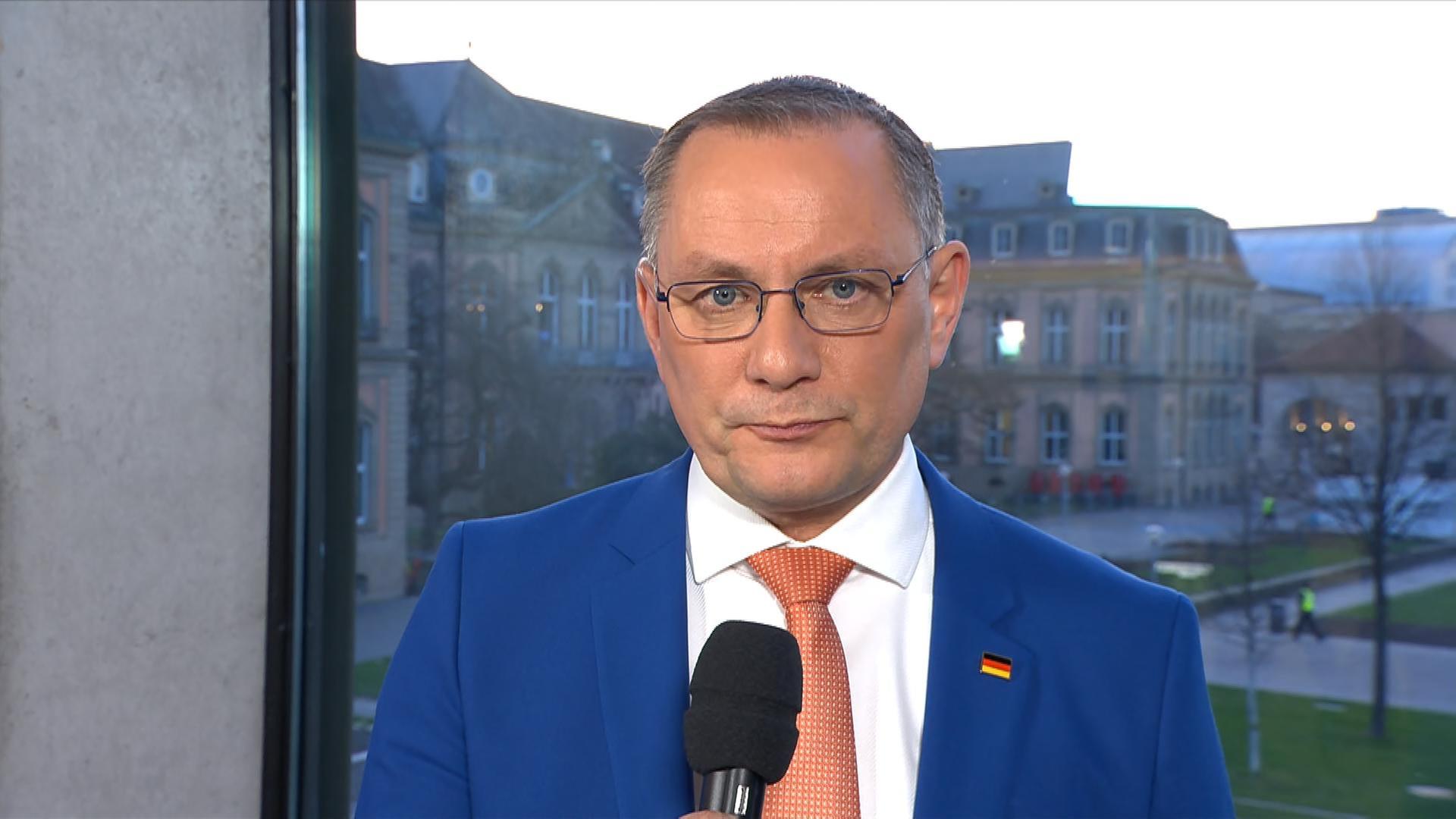 AfD-Vorsitzender Tino Chrupalla mit einer Reaktion zur Landtagswahl in Baden-Württemberg.