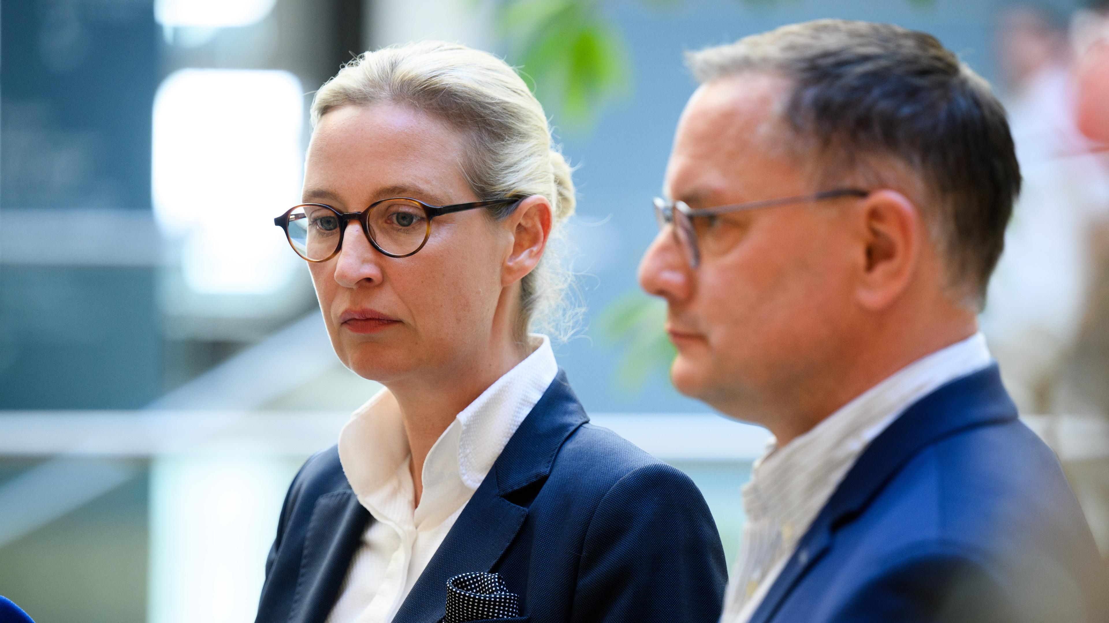 Vorsitzende der AfD-Bundestagsfraktion, Alice Weidel und Tino Chrupalla
