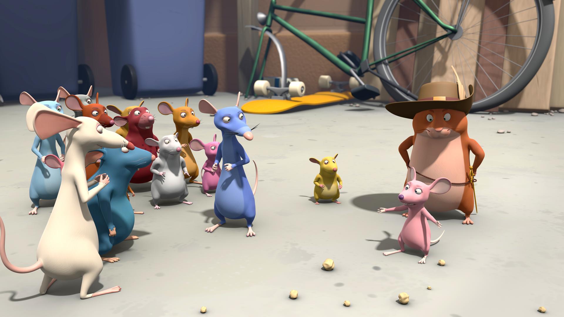 Die Kehrmaschine hat das Buffet der Nager weggefegt.