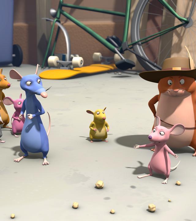 Die Kehrmaschine hat das Buffet der Nager weggefegt.