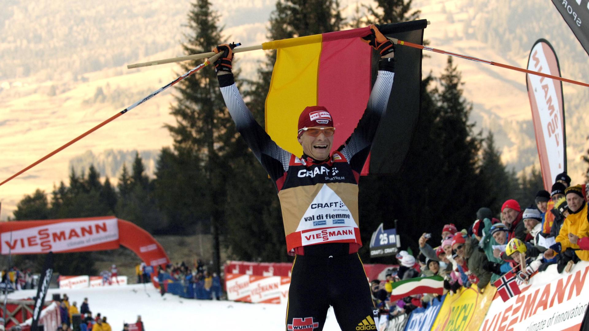 Tobias Angerer (Deutschland) jubelt. 