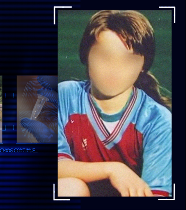 Foto des Opfers Sebastian M. Links daneben: Lichtschematische Darstellung eines Fingerabdrucks