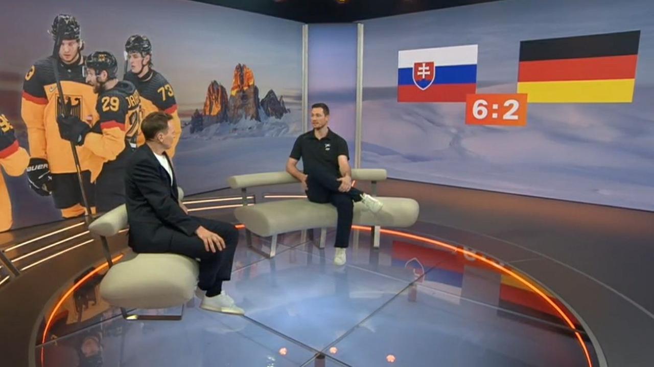 Eishockey-Nationalspieler Tom Kühnhackl im ZDF-Olympia-Studiogespräch.