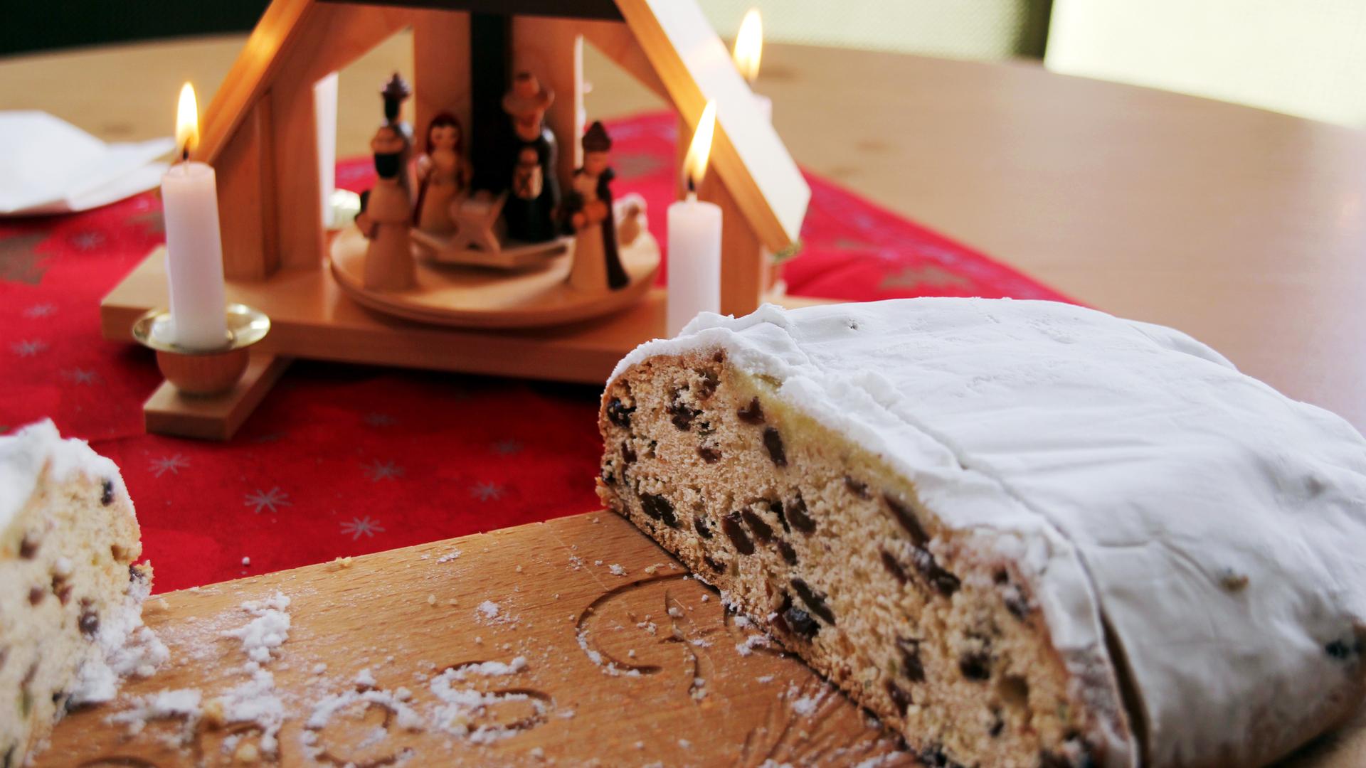 Weihnachtsstollen Anschnitt