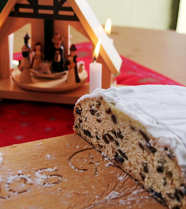 Weihnachtsstollen Anschnitt