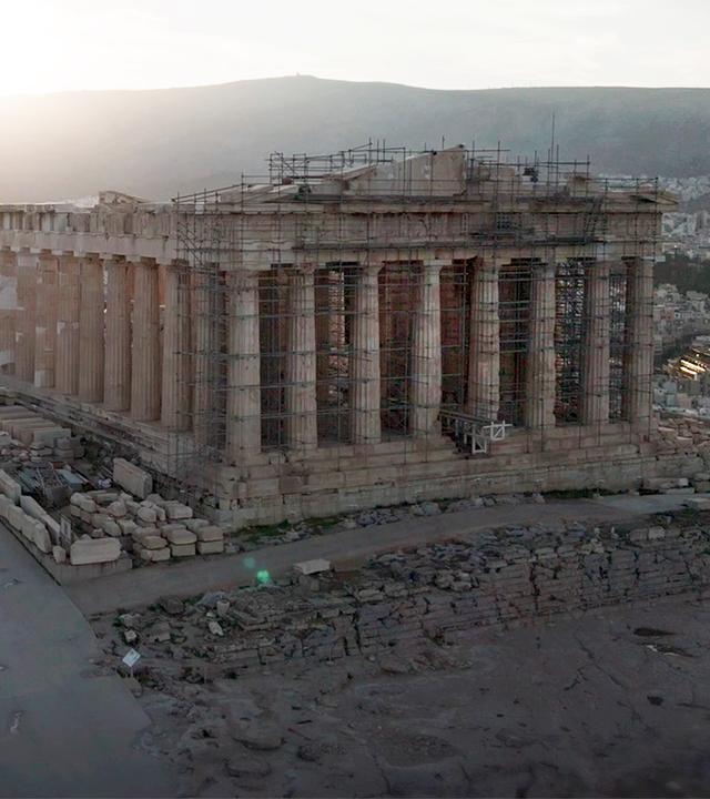 Griechischer Tempel in der Dämmerung