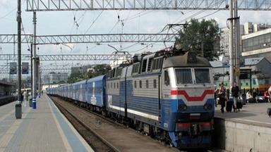 Transsibirische Eisenbahn am Bahnhof in Moskau