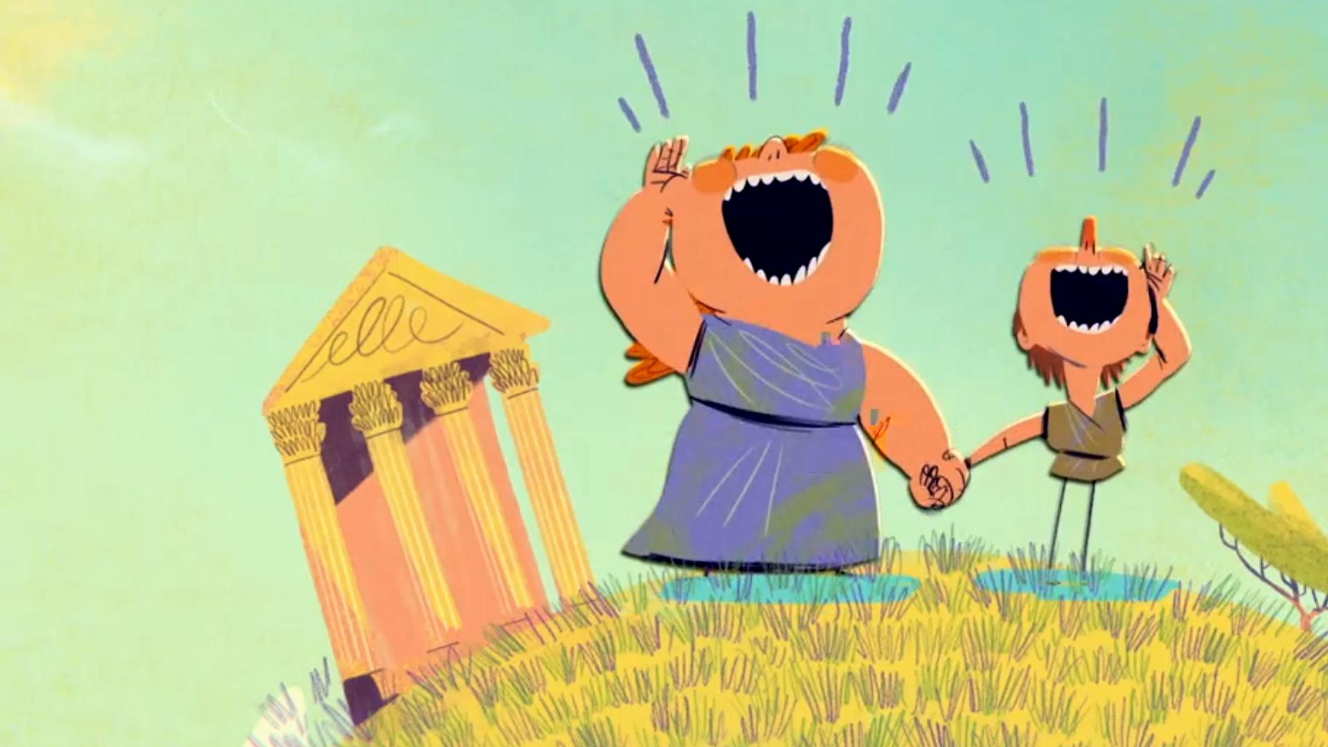 Ein Hochzeitspaar befragt die Götter nach ihrer Zukunft