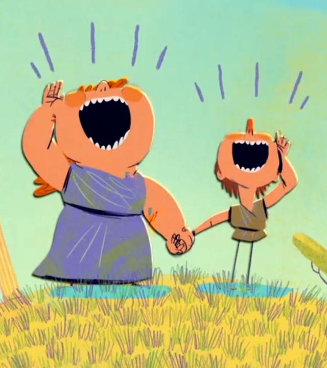 Ein Hochzeitspaar befragt die Götter nach ihrer Zukunft