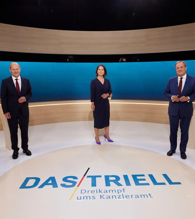 Olaf Scholz, Annalena Baerbock, Olaf Scholz beim Triell