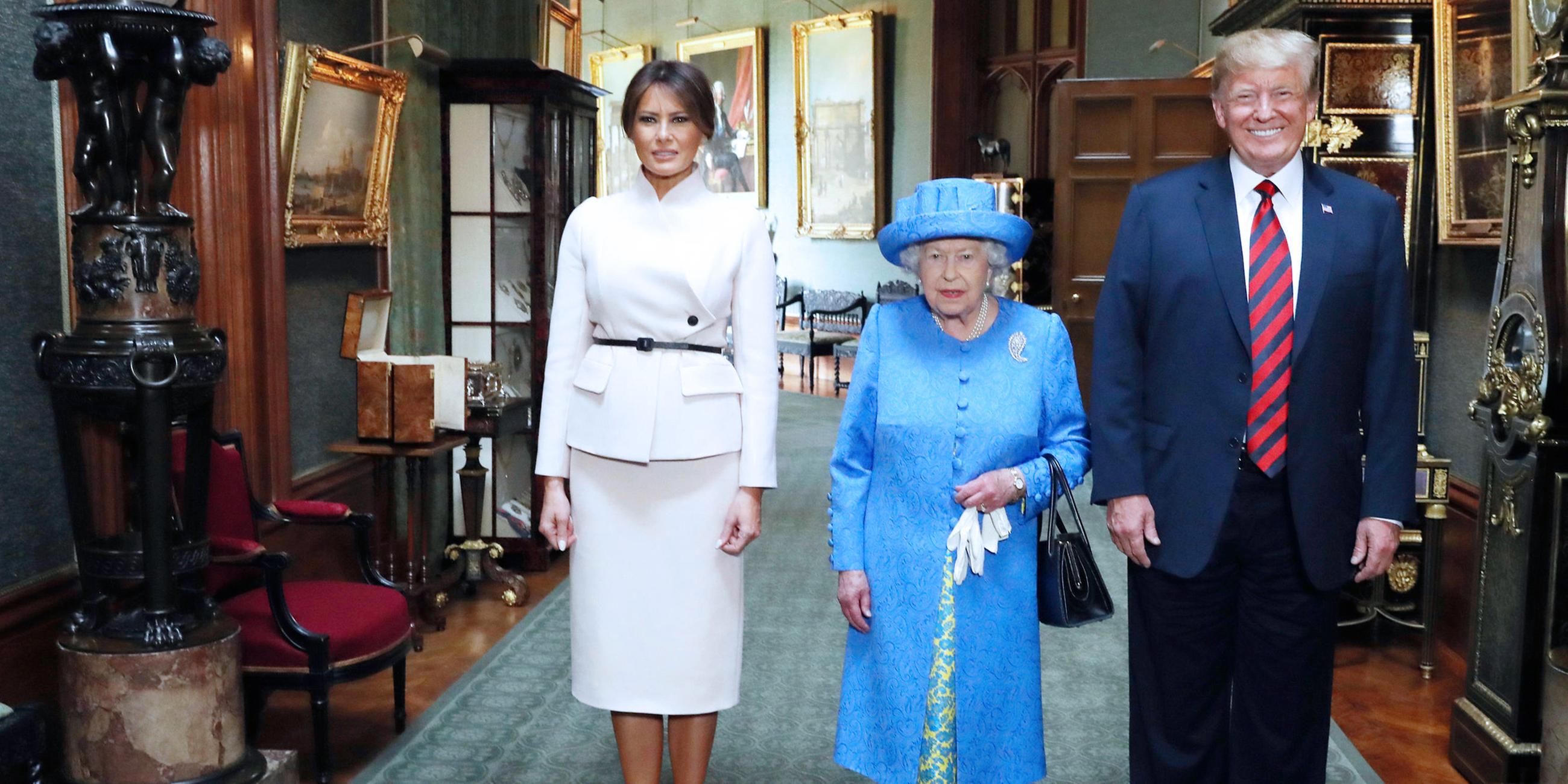 Donald Trump, Präsident der USA, und seine Frau Melania zu Besuch bei Queen Elizabeth II, aufgenommen am 13.07.2018 in Windsor, England