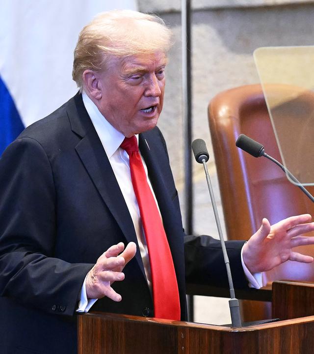 Trump hält seine Rede anlässlich der Geiselfreilassung