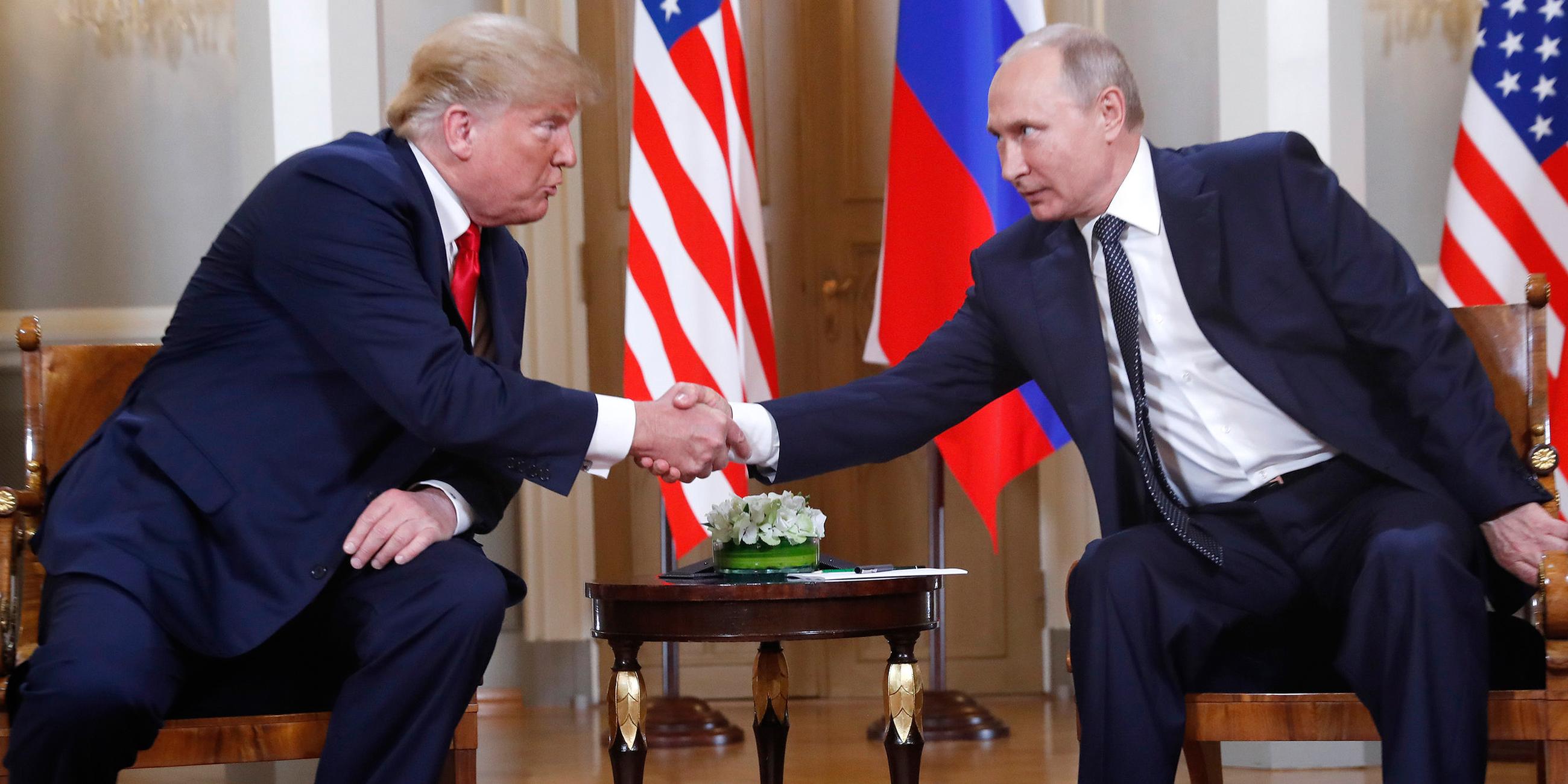 Gipfel in Helsinki: Donald Trump und Wladimir Putin, aufgenommen am 16.07.2018