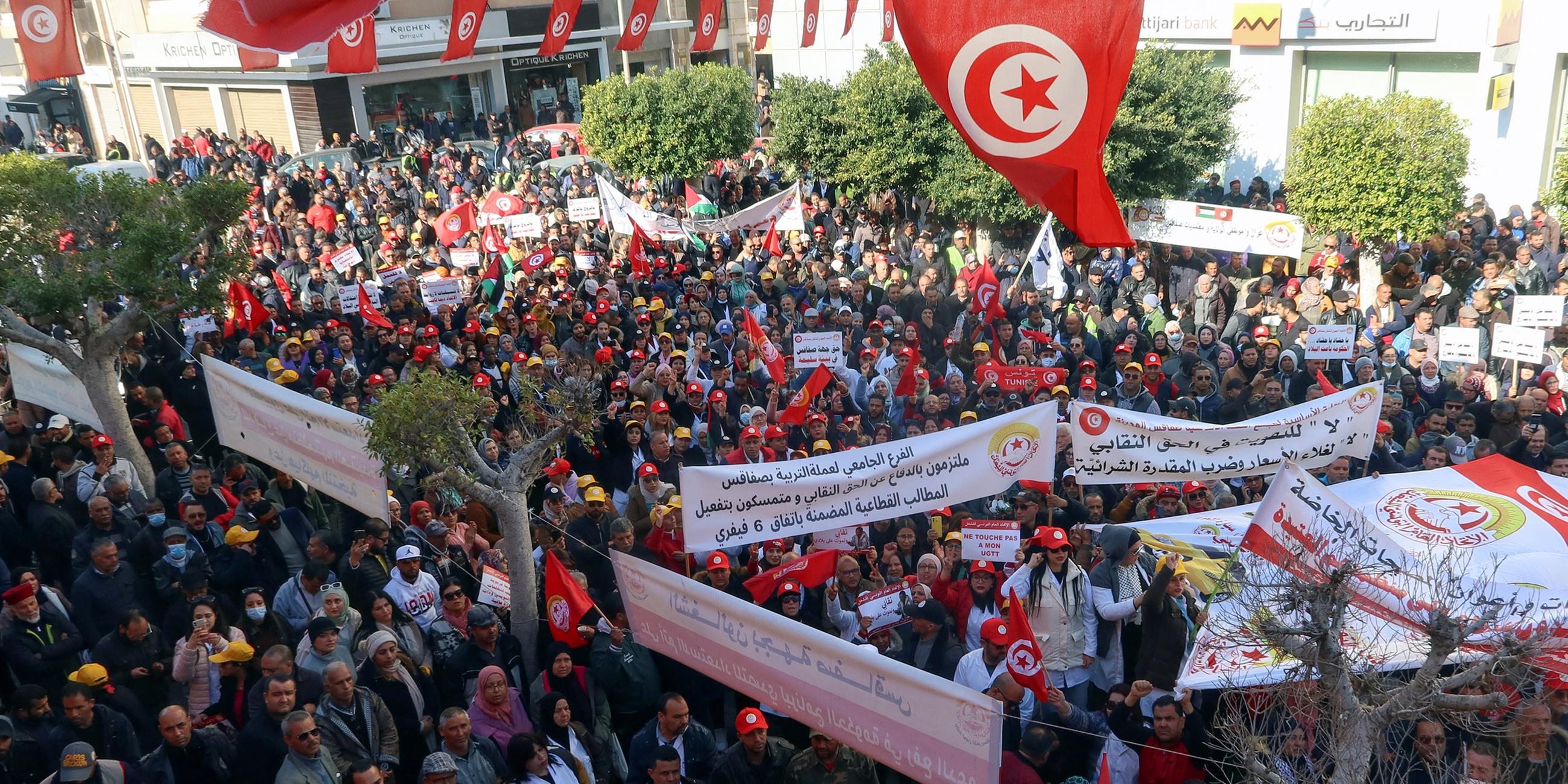 Demonstration in Tunesien