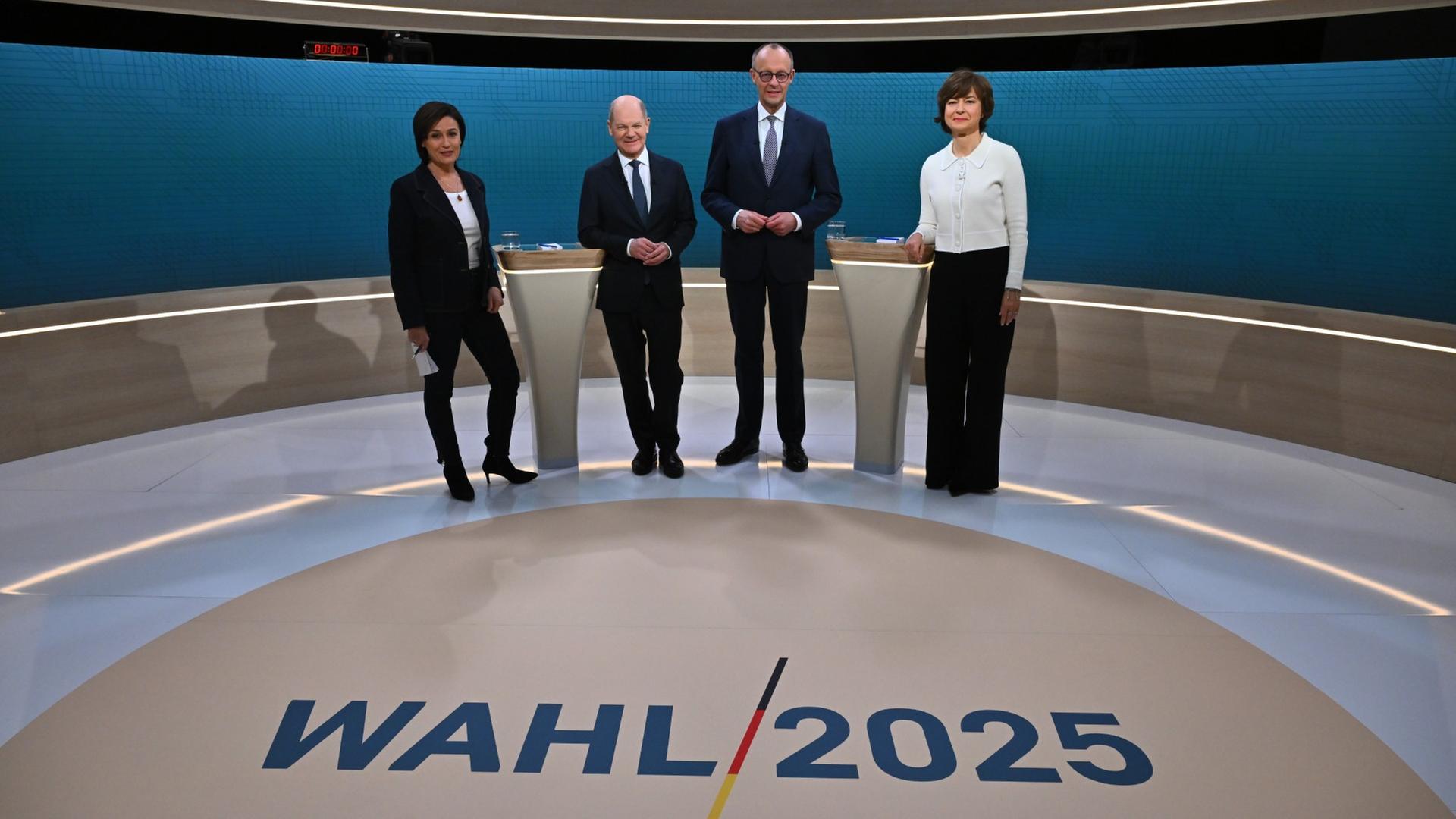 TV Duell Olaf Scholz gegen Friedirch Merz