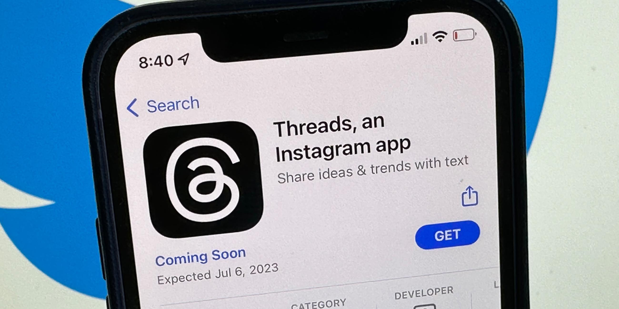 Berlin: Die Ankündigung der Social-Media-App Threads wird im US-amerikanischen App Store von Apple angezeigt. 