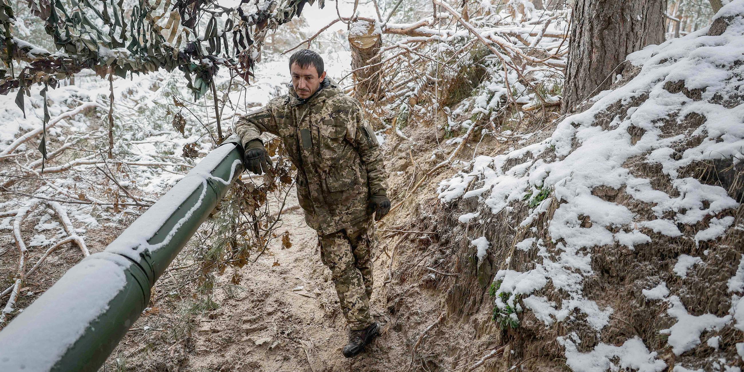 Ukrainischer Soldat in der Region Donetsk.