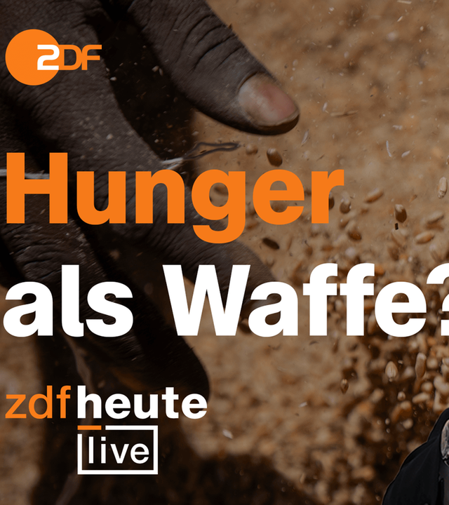 Im Hintergrund Getreide, rechts Putin, links der Text: "Hunger als Waffe?"