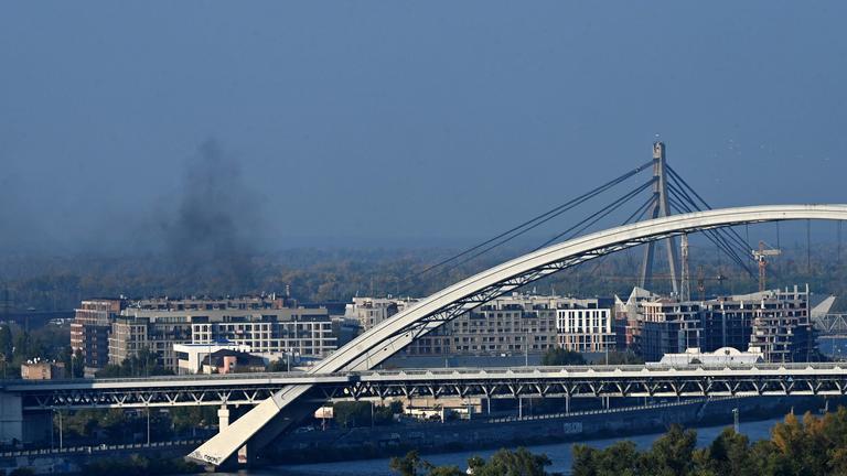 Dieses Foto zeigt die Explosion einer Drohne während eines Luftangriffs auf Kiew am 11. Oktober 2026. 