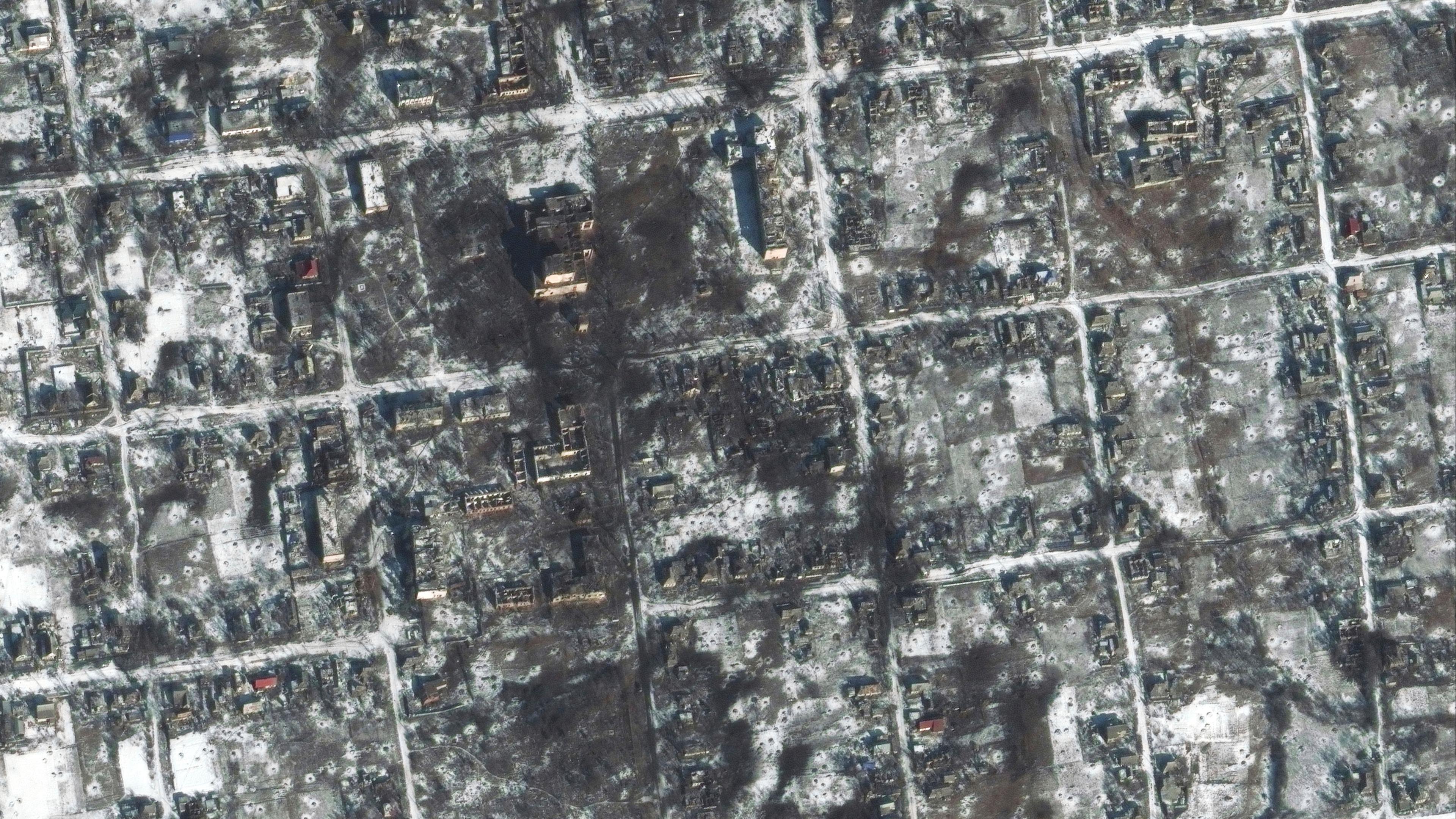 Ukraine-Krieg: Satellitenbild zeigt Zerstörung in Petriwka