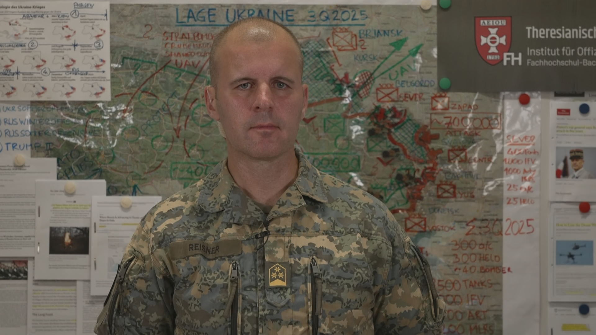 Oberst Markus Reisner bei ZDFheute live.