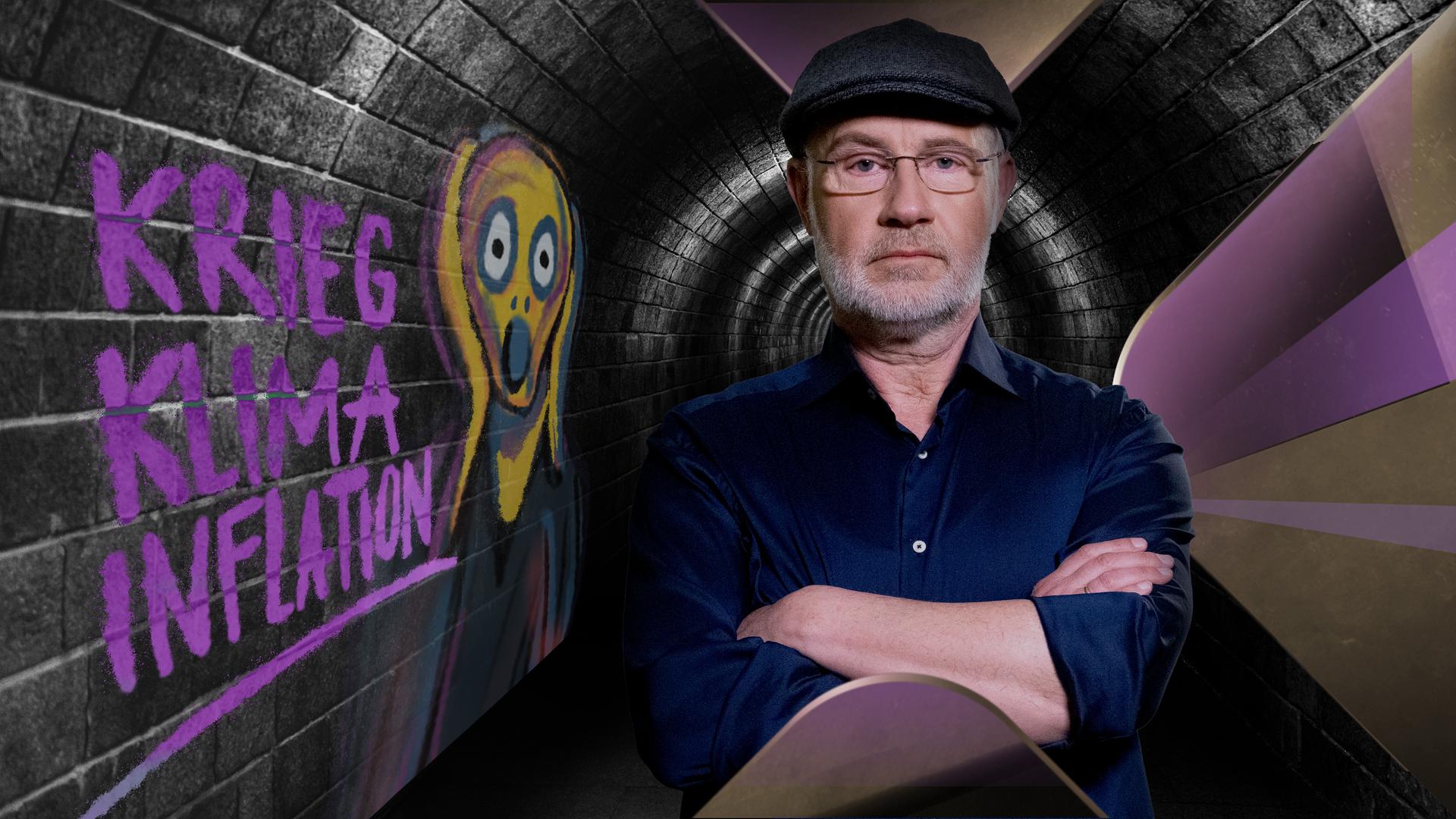 Harald Lesch in einem Tunnel mit Grafitti an der Wand