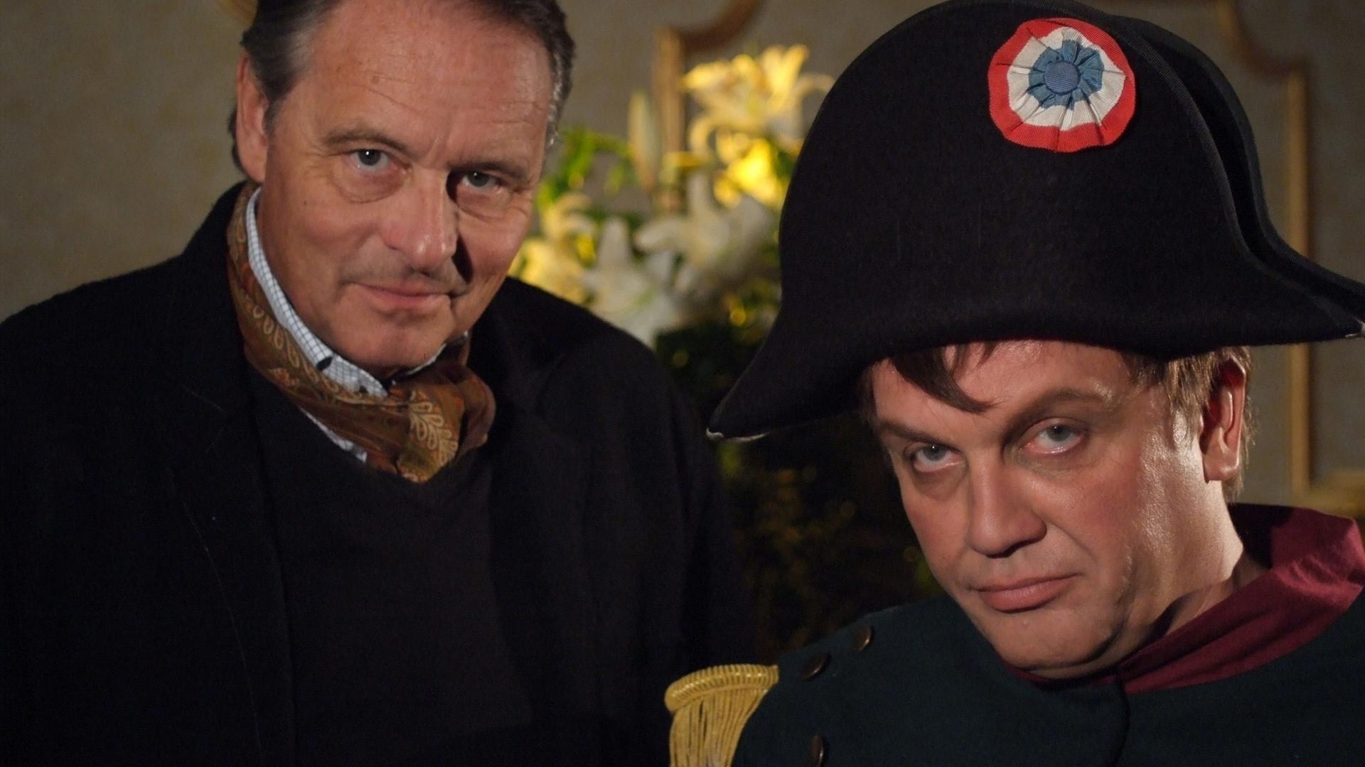 Regisseur Gero von Boehm mit Hape Kerkeling als Napoleon Bonaparte.