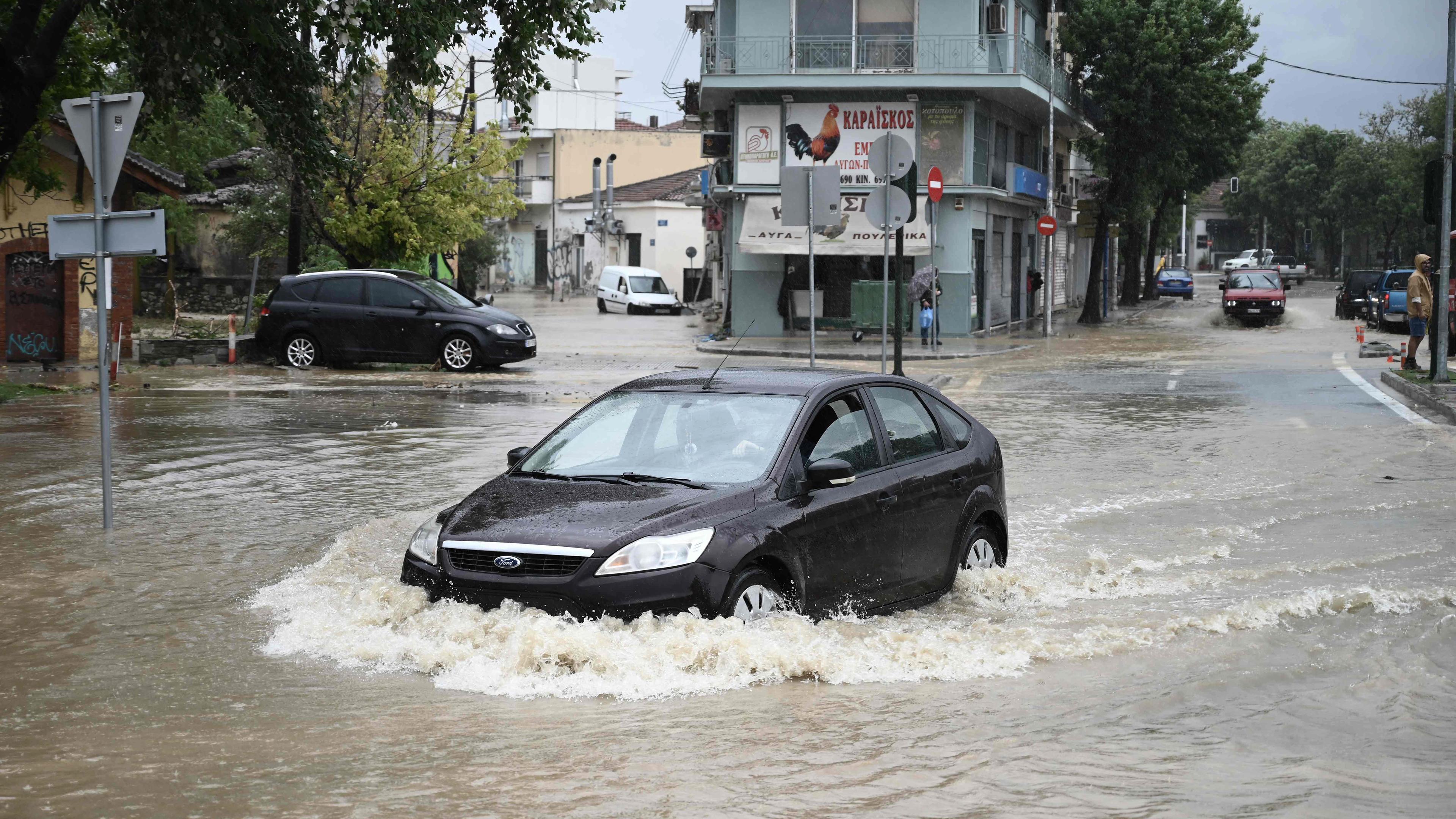Überschwemmung in Griechenland, aufgenommen am 05.09.2023 in der Stadt Vólos