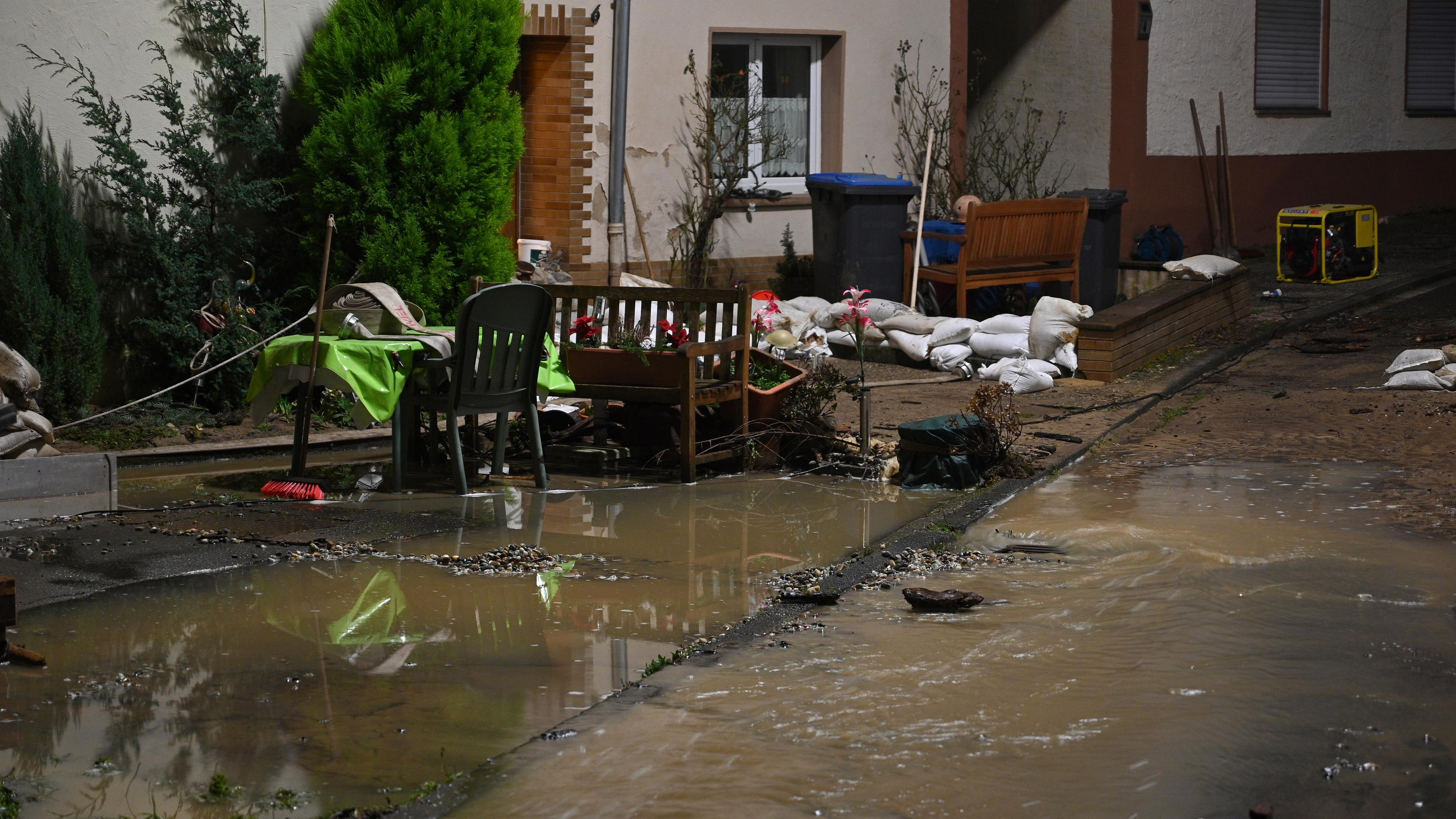 Hochwasser in Aach in Rheinland-Pfalz, 04.02.2020.