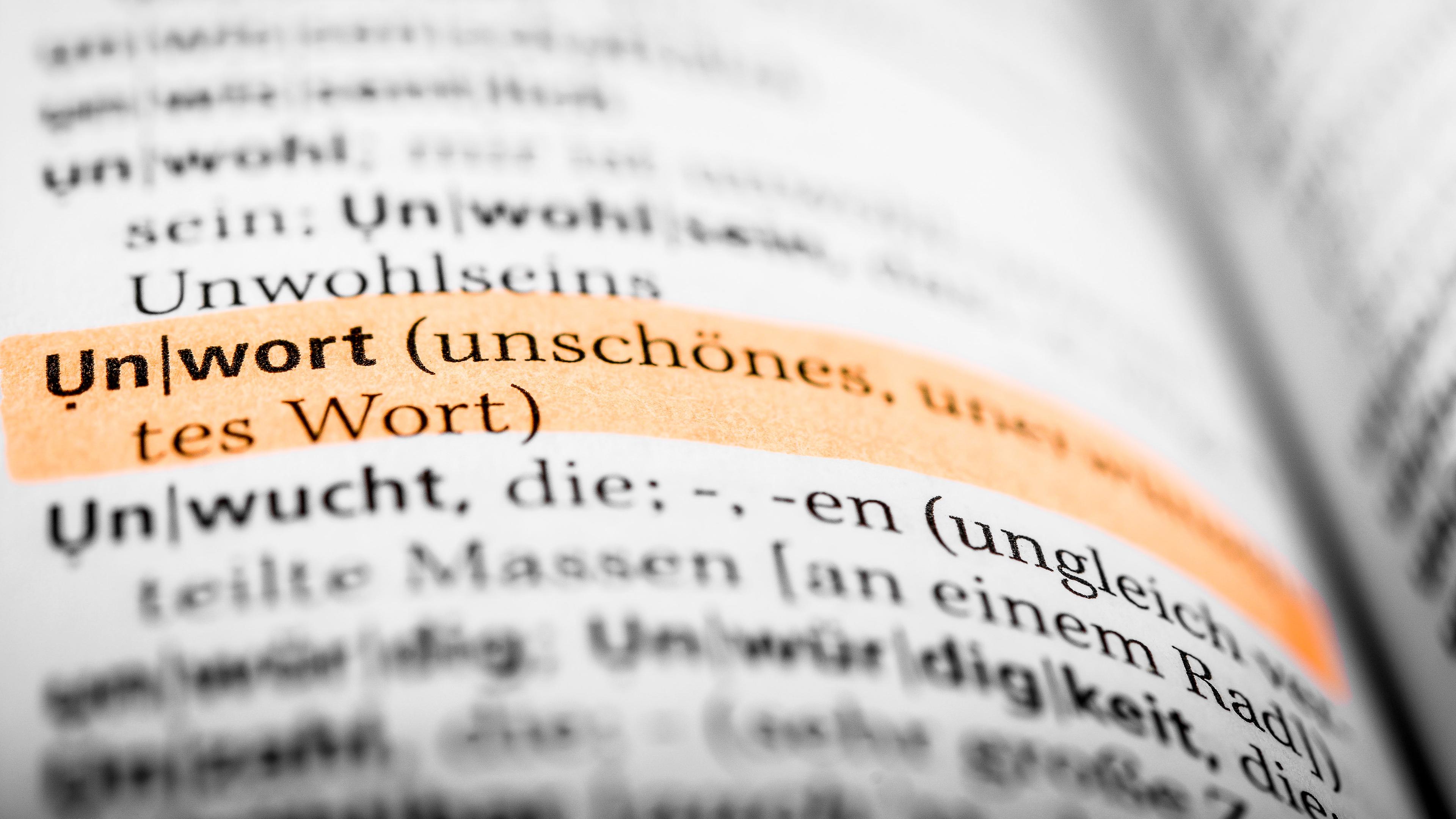 Archiv: Das Wort "Unwort" ist in einem Wörterbuch mit einem Textmarker markiert.