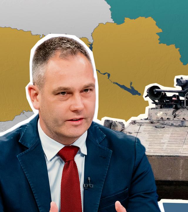 Marder Panzer und Gustav Gressel vor Ukraine Karte