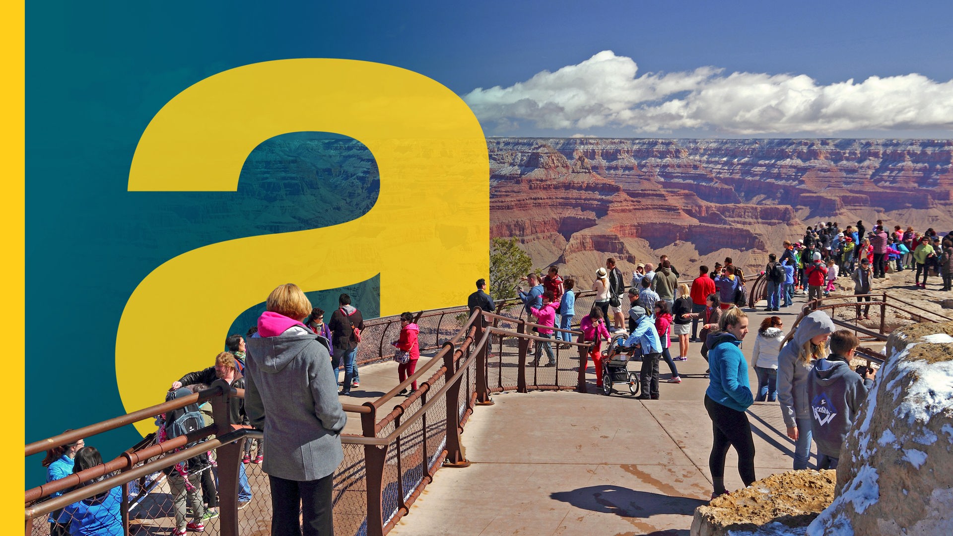 Besucher auf einer Aussichtsplatform in einem Nationalpark in den USA