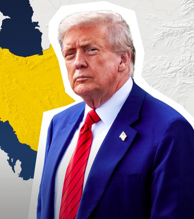 US-Präsident Donald Trump vor einer Karte des Irans