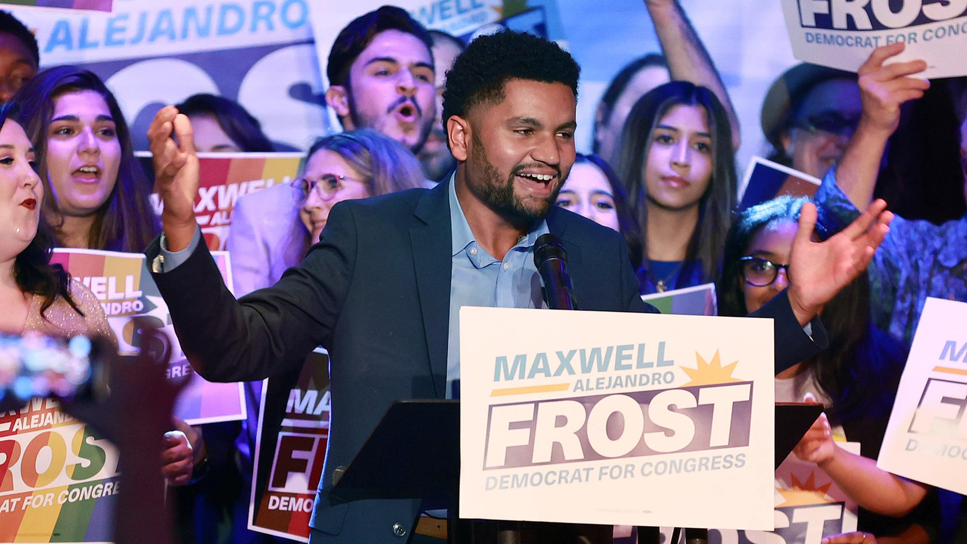 Maxwell Alejandro Frost bei einer Wahlparty in Orlando.