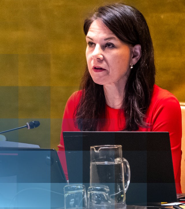 Annalena Baerbock bei einer Rede vor der UN-Generalversammlung