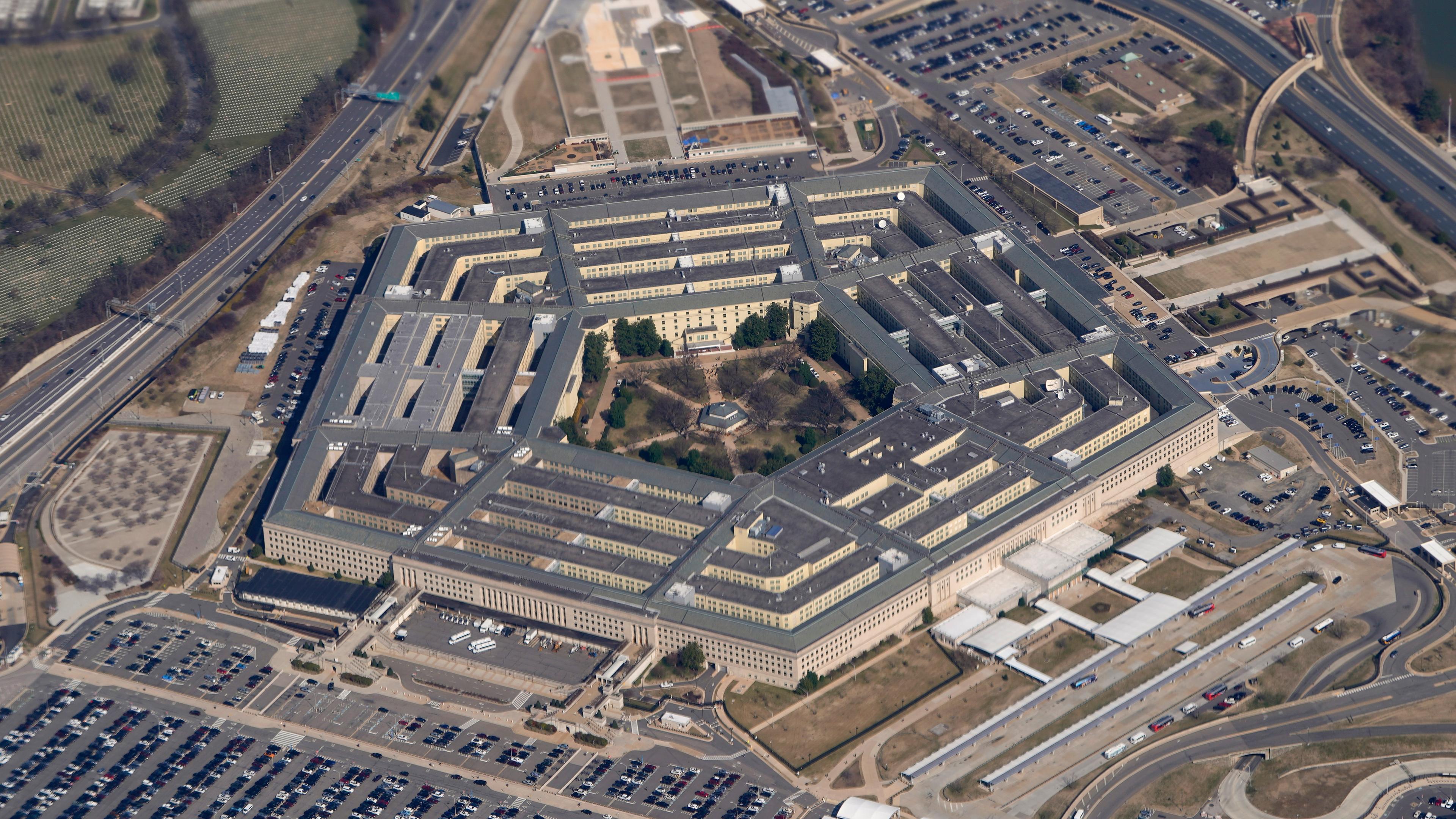 Pentagon von der Air Force One aus zu sehen 