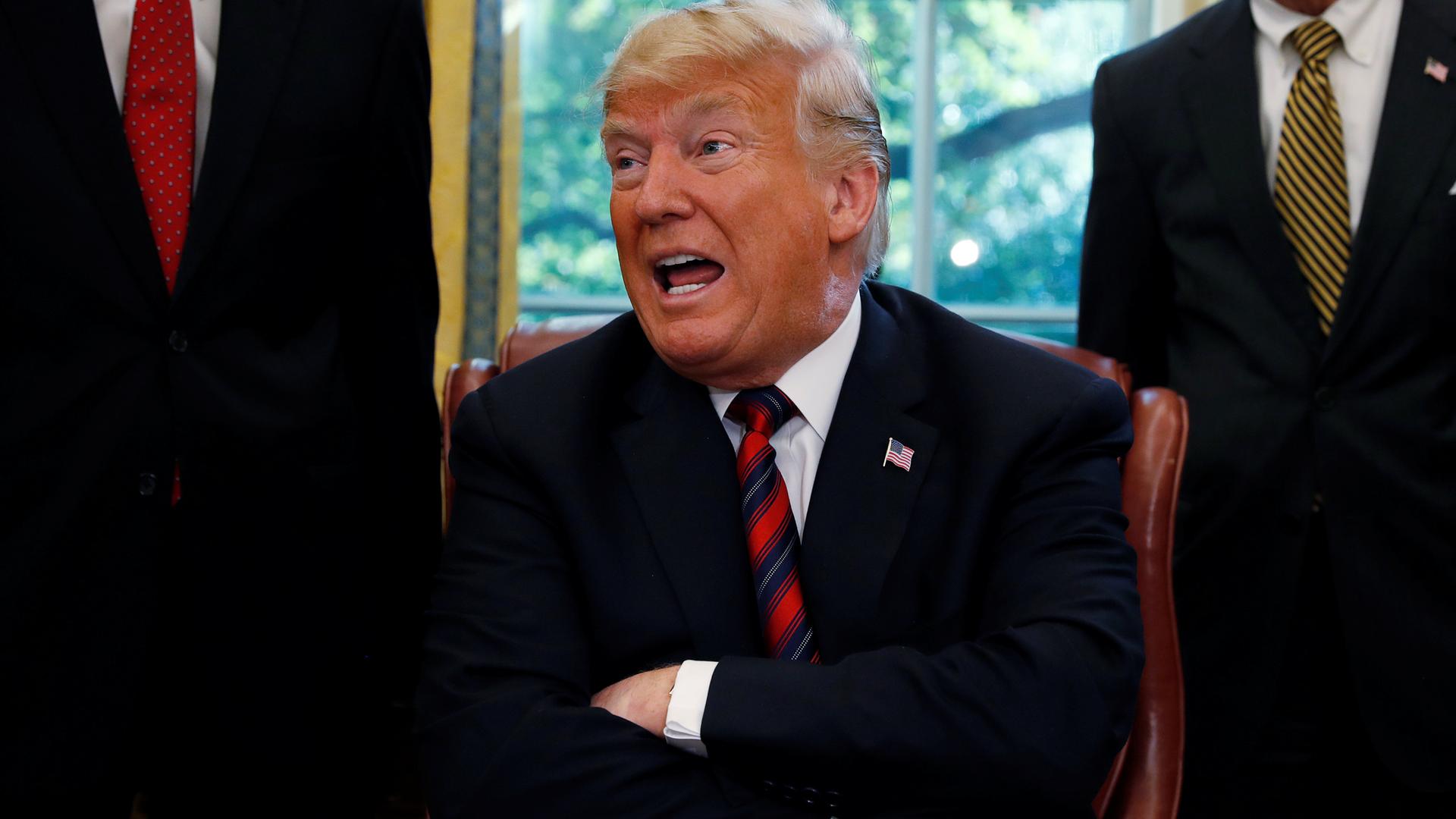 US-Präsident Donald Trump spricht über den Fall Khashoggi am 23.10.2018 in Washington.